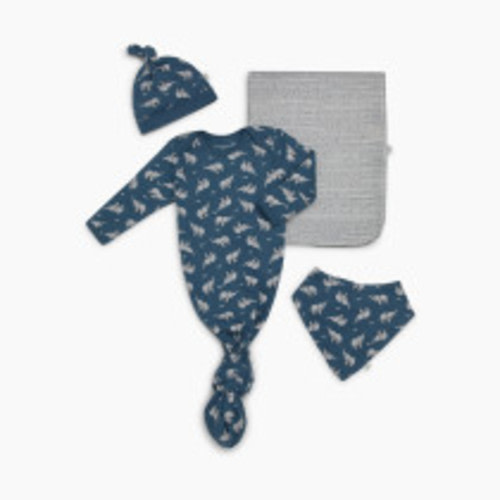Tiny Kind The Knotted Gown 4 Piece Set - Happy Elephant, 0-3 M