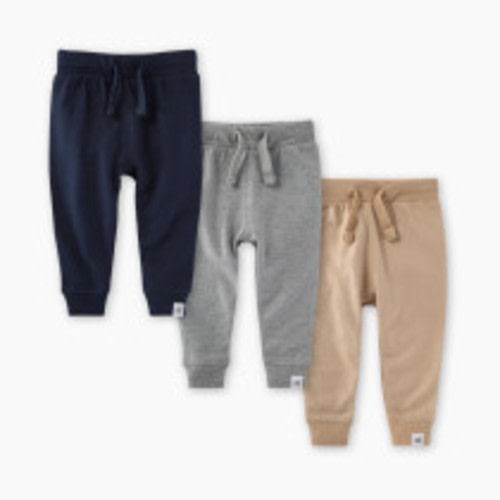 Burt's Bees Baby Set of 3 Jogger Pants - Midnight, 3-6 Months