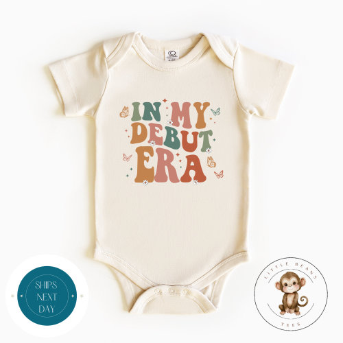In My Debut Era Retro Natural Baby Onesie® | Kids Tshirt | Custom Baby Bodysuit | Baby Shower Gift