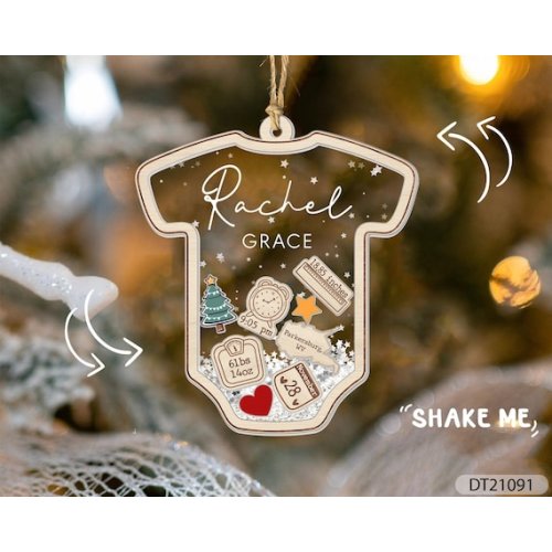 Baby's First Christmas Ornament, Baby 1st Christmas Ornament, Custom Baby Name, Custom Newborn Gift, 4D Shake Babies Ornament, Baby Keepsake - Etsy