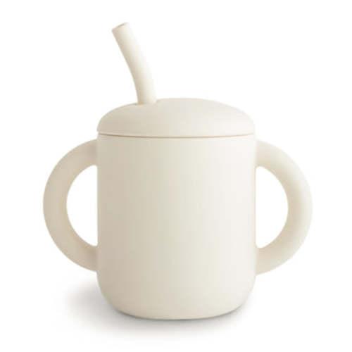 Mushie Baby Silicone Training Cup + Straw
