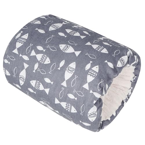 Nursing Arm Pillows for Breastfeeding,Baby Feeding Arm Pillow Portable and Washable for Travel, Soft Cotton Ergonomic Bottle Nursing Essentials（Grey Little Fish）