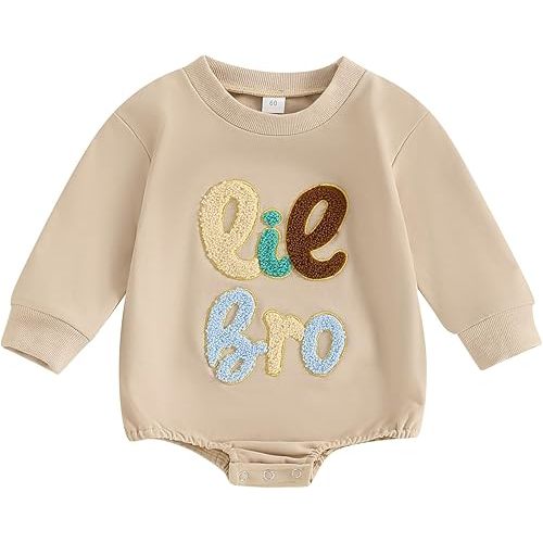 VISGOGO Little Brother Newborn Outfit Infant Baby Boy Big Lil Brother Matching Sweatshirt Romper Sweater Toddler Boy Clothes