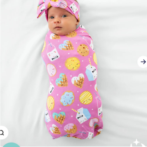 Pink Cookies & Milk Swaddle & Luxe Bow Headband Set – Little Sleepies