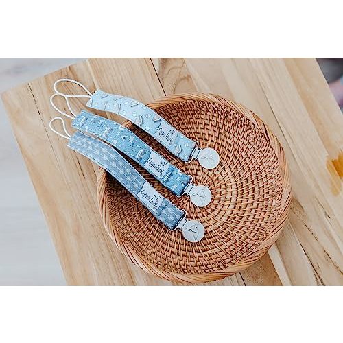 Copper Pearl Pacifier Clip 3-Pack: Premium Knit Binky Clips for Baby Girls and Boys - Stylish Stainless Steel Pacifier Holder Clip - Baby Pacifier Clips for No More Floor Drops - Bridger