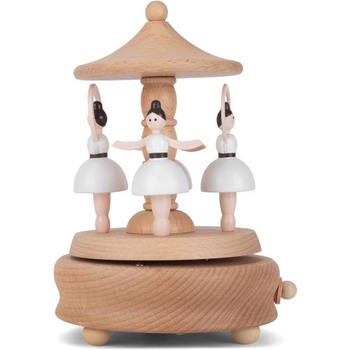 Cottage Garden Dancing Ballerina Woodgrain 6 inch Beech Wind-Up Musical Figurine