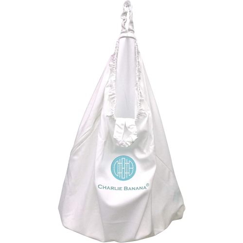 Charlie Banana Baby Waterproof Reusable and Washable Hanging Diaper Pail and Laundry Bag, White, 1 Count