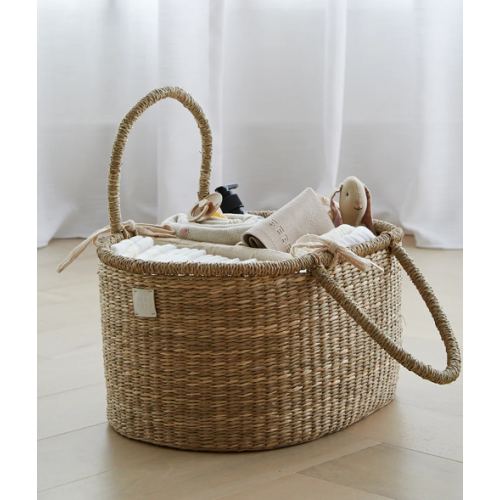 Baby Diaper Caddy Organizer "ROSA" Handmade & Natural by BEBE BASK® – BEBE BASK
