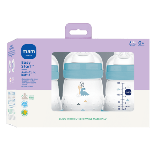 MAM Easy Active, Anti Colic Matte Bottle, 5oz Boy 3 Pack