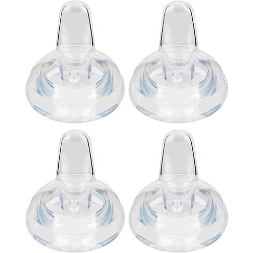 Sippy Cup Nipples for Philips Avent Natural Baby Bottles, My Grippy Spout Sippy Cup and Natural Trainer Sippy Cup, Soft 100% Silicone Sippy Spout Nipples, 6m+, 4 Count