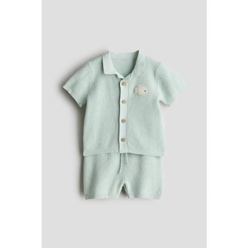 2-PIECE COTTON WAFFLE-KNIT SET