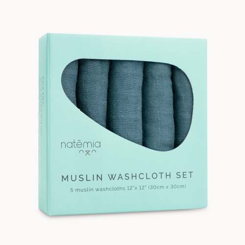 Ultra Soft Muslin Bamboo Washcloths- 5 Pack – Natemia
