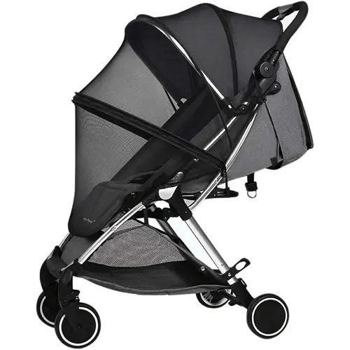 Universal Stroller Mosquito Net Cover, Zippered Full Cover Bug Net Visible Infant Mosquito Net Breathable Encrypted Mesh Bug Net Easy Installation Bug Netting Mesh for Stroller Bassinet Cradle