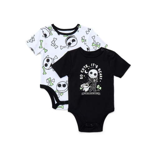Nightmare Before Christmas Baby Boys or Girls Graphic One-Piece Bodysuits, 2-Pack, Sizes 0/3M-24M