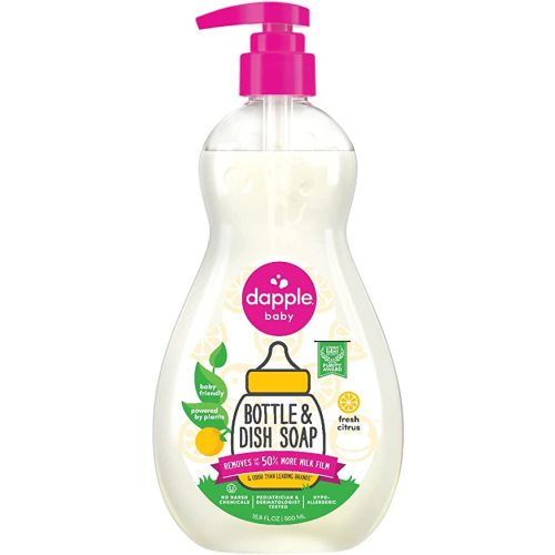 Dapple Baby Bottle Soap, Hypoallergenic Dish Soap for Baby Bottles, Powered by Plants, Citrus, 16.9 Fl Oz (Pack of 1)