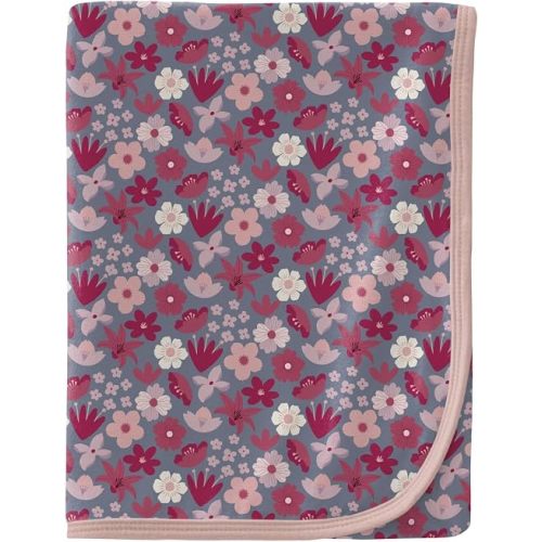 KicKee Print Swaddle Blankets, Silky Soft Baby Blanket, 40” x 29” (Moonlight Picture Day Floral - One Size)