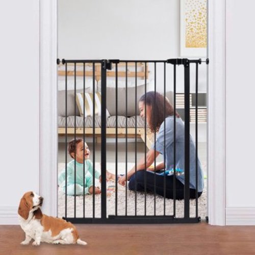 Kinbor Extra Tall Adjustable Baby Safety Gate, 41" Tall x 29" to 38" Wide, Black