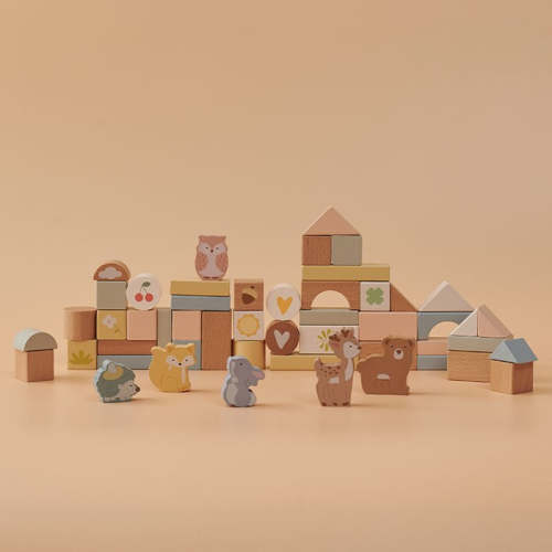 Wooden Animal Block Set | 50-Piece Building Blocks | Ages 12mo+ – Playroom Collective