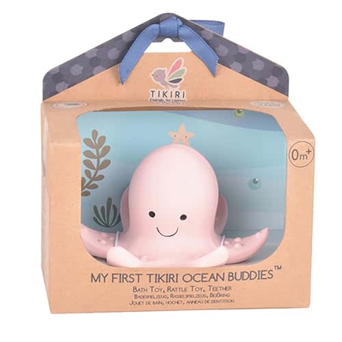 Tikiri TR-97511 Octopus Rattle, Ocean Buddies, Natural Rubber