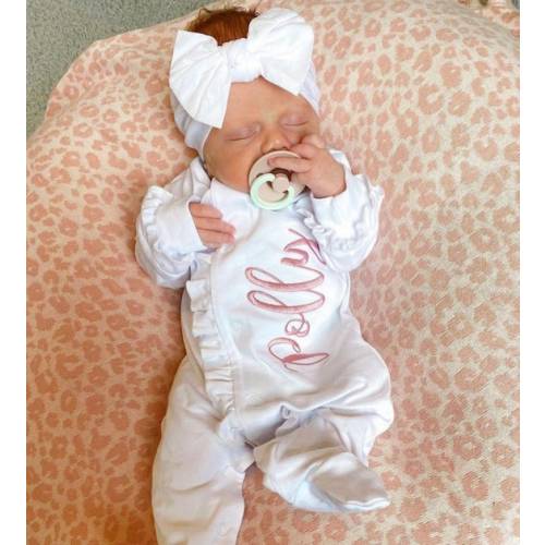 Baby Girl Coming Home Outfit Monogrammed Footie Newborn - Etsy