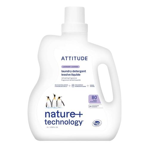 ATTITUDE Liquid Laundry Detergent, EWG Verified, HE Compatible, Plant-Based & Vegan, Natural Laundry Soap, Lavender Scent, 80 Loads, 67.6 Fl Oz