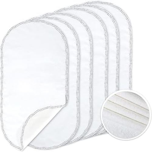 TILLYOU 6PK Larger Softer Changing Pad Liners Waterproof, 27" x 13" Washable Reusable Flannel Cotton Changing Table Cover Liners Leakproof, Portable Baby Changing Mat for Boys Girls, White