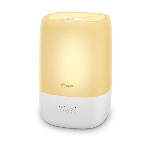 Crane Ultra-Quiet 3-in-1 Humidifier for Baby with Essential Oil Tray, 7-Color Sleep Light, 1 Gallon Top-Fill Tank, Ideal for Bedroom