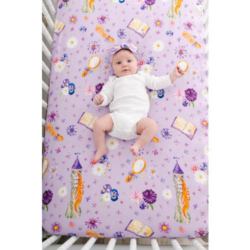 Rapunzel Bamboo Crib Sheet – Little Crowns & Capes