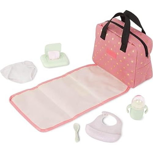LullaBaby β Diaper Bag With Changing Mat β Storage Pockets & Supply Toys β Baby Doll Accessories β Pretend Play β Kids Ages 2 & Up β Baby Doll Diaper Bag Set