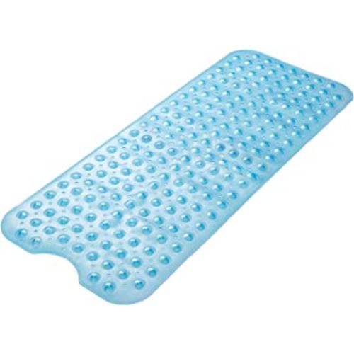 AmazerBath Bathtub Mat Non Slip, Bath Mat for Tub 40 x 16 Inches Full Size, Non Slip Shower Mats with Suction Cups and Drain Holes, Bath Tub Mats for Elderly & Kids, Clear Blue