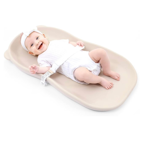 Wipe-Clean Baby Diaper Changing Pad Waterproof & Wipeable Teddy Bear Easy to Clean, Soft EVA Foam Changer Pads with Adjustable Safety Belt, Non-Slip Change Mat for Changing Station Table Dresser Bed