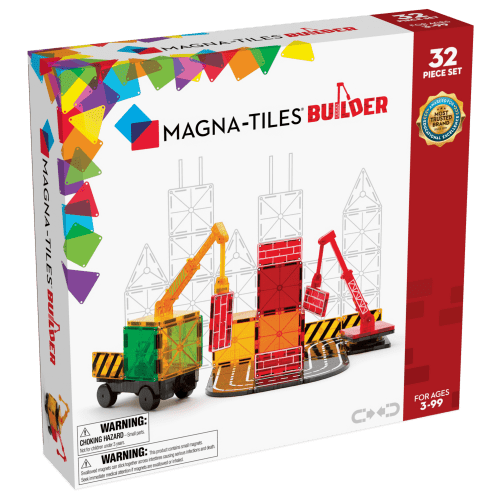 MAGNA-TILES Builder 32-Piece Magnetic Construction Set, The ORIGINAL Magnetic Building Brand, for Child Ages 3+