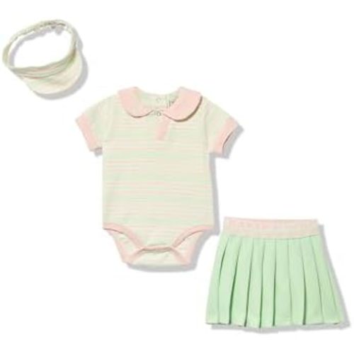 Ted Baker baby-girls Polo Bodysuit & Pleated Tennis Skirt Set With Visor Hat