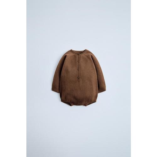 100% MERINO WOOL BODYSUIT - Brown | ZARA United States