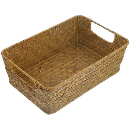Decorative Woven Basket Wicker Blanket Storage Bins Baskets Rattan Fruit Baby Light Brown