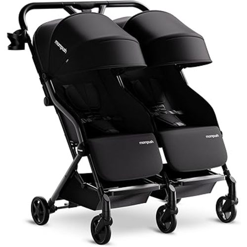 Mompush Lithe Double Ultralight Stroller, Lightweight Side by Side Stroller, Two Large Seats with Individual Recline, Easy Fold