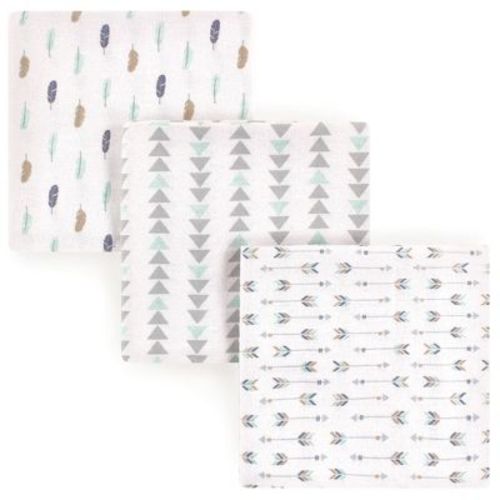 Luvable Friends Baby Boy Cotton Flannel Receiving Blankets, Boy Feathers 3-Pack, One Size