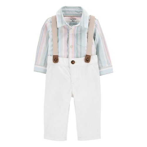 Baby Boy Carter's 2-Piece Button-Front Bodysuit and Suspenders Pants Set