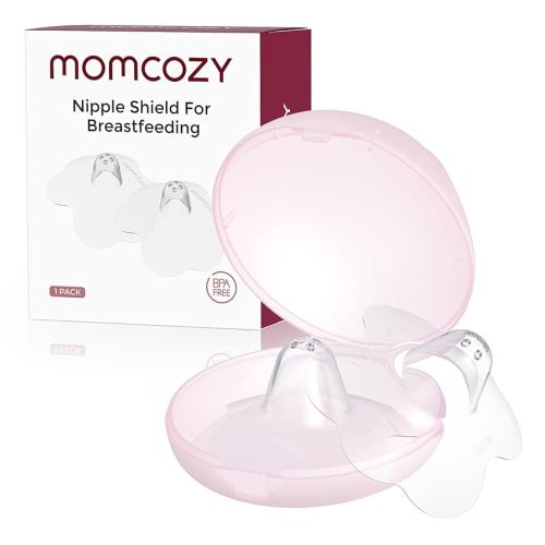 Momcozy Nipple Shield, Floral Contact Nipple Shield for Breastfeeding Moms with Flat or Inverted Nipples, Made Without BPA/BPS, 20mm, 2 Pairs