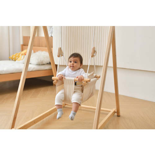 Avenlur Spruce - Baby and Toddler Foldable Wooden Swing Set — buybuy BABY in Beige