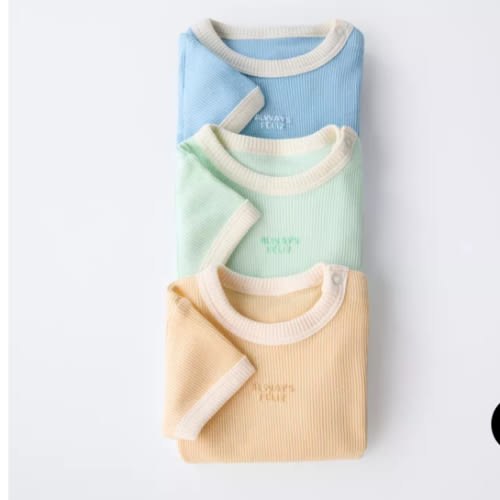 THREE-PACK OF CONTRAST RIB BODYSUITS - Multicolored | ZARA United States