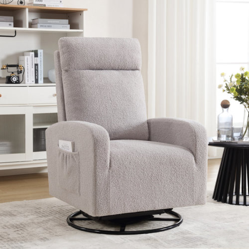 Ebern Designs 28" Upholstered Swivel Glider Rocker Nursery Chair with High Back & Reviews | Wayfair