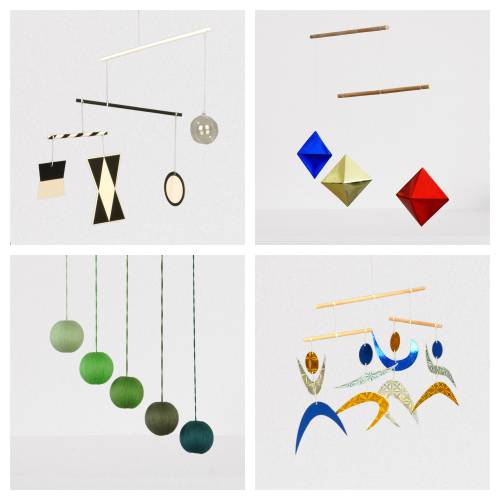 Set of 4x Montessori Mobile, Gobbi Mobile, Munari Mobile, Dancer Mobile, Octahedron, Mobile Bebe, Hanging Mobile, Montessori Materials