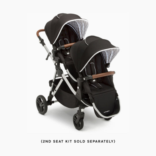 Mockingbird Single-to-Double Stroller - Penny Handlebar, Black / Windowpane Canopy 2.0