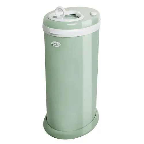 Ubbi Steel Diaper Pail, Odor Locking, No Special Bag Required, Award-Winning, Registry Must-Have, Sage Green