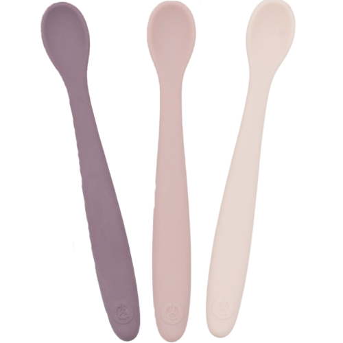 WeeSprout Silicone Baby Spoons, First Stage Infant Feeding Utensils with Soft-Tip, Set of 3