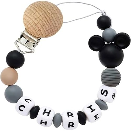 Personalized Stroller Clip with Name (Black)