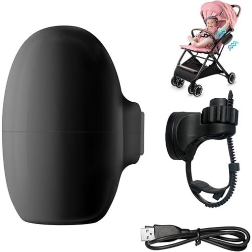 Portable Stroller Rocker, Fits All Strollers and Prams,Gently Rocks Any Stroller or Pram, Rechargeable Bouncer with Adjustable Speed(Black)