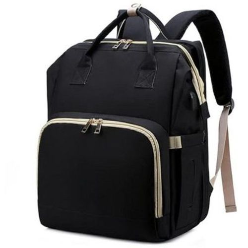 Itopfox Diaper Bag Backpack with Changing Station, 7-in-1 Travel Baby Diaper Bag, Mommy Bag with USB Port, Black