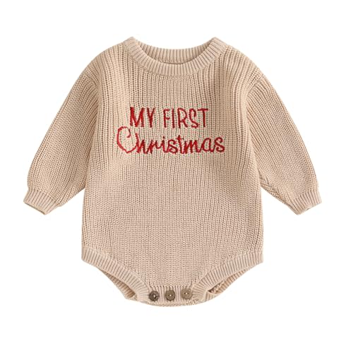 Adobabirl Baby Girl Boy Knitted Sweater Bubble Romper Long Sleeve Jumpsuit Festival Outfit Fall Winter Spring Clothes